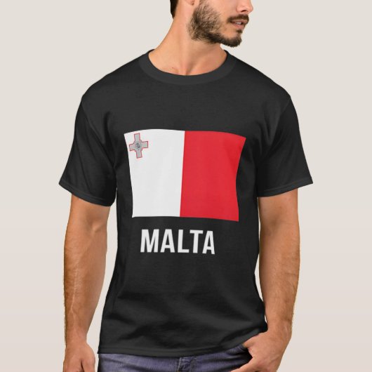 マルタ国旗のシャツマルチーズ Tシャツ (正面)