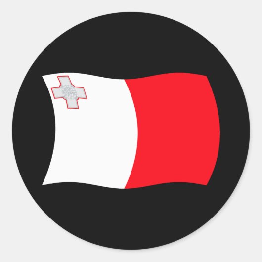 マルタ国旗のシール ラウンドシール (正面)