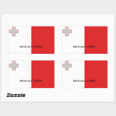 マルタ国旗のシール 長方形シール (シート)