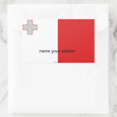 マルタ国旗のシール 長方形シール (バッグ)