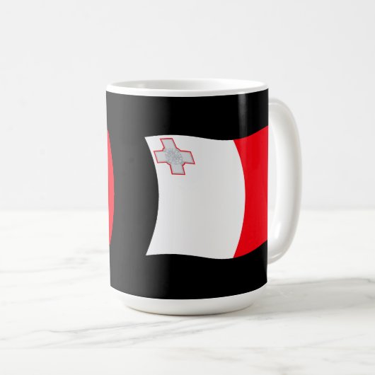 マルタ国旗のマグカップ コーヒーマグカップ (正面右)
