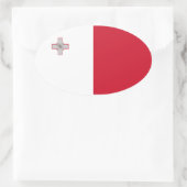 マルタ国旗の楕円ステッカー 楕円形シール (バッグ)