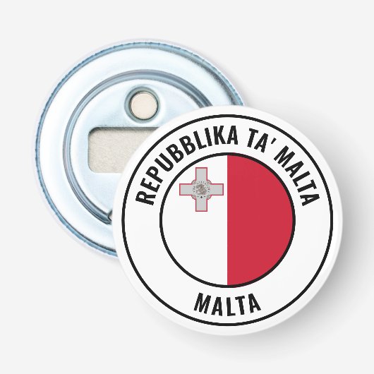 マルタ国旗の豪華な愛国的なボトルオープナー 栓抜き (正面)