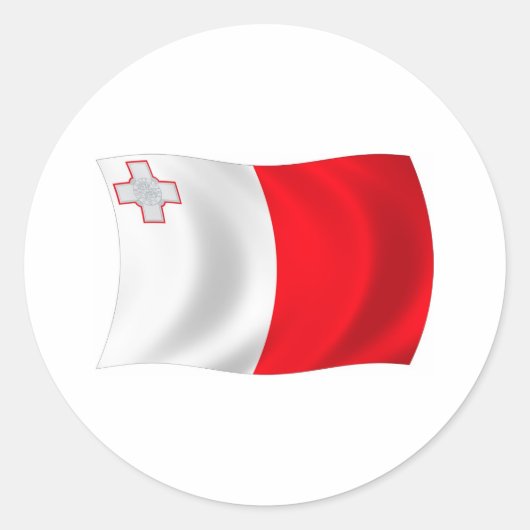 マルタ国旗ステッカー ラウンドシール (正面)
