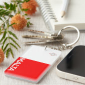 マルタ国旗記号名文字 キーホルダー (正面右)