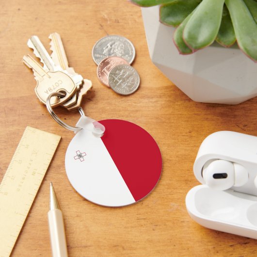 マルタ国旗 キーホルダー (デスク)