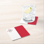 マルタ国旗 スクエアペーパーコースター (インサイチュ)