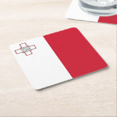 マルタ国旗 スクエアペーパーコースター (アングル)