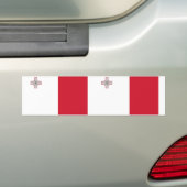 マルタ国旗 バンパーステッカー (車上)