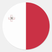 マルタ国旗 ラウンドシール (正面)