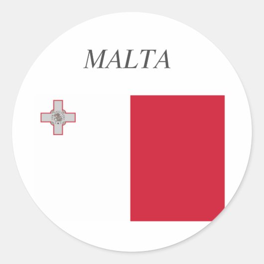 マルタ国旗 ラウンドシール (正面)