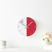 マルタ国旗 ラウンド壁時計 (ホーム)