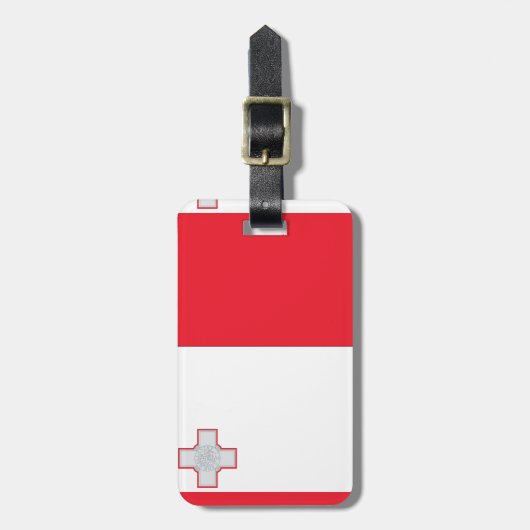マルタ国旗 ラゲッジタグ (正面縦)