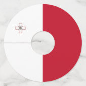 マルタ国旗 ワイングラスタグ (正面)