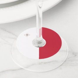 マルタ国旗 ワイングラスタグ