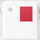 マルタ国旗 長方形シール (バッグ)