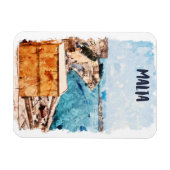 マルタ地中海のアイランドビュー マグネット (横)