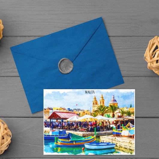 マルタ地中海のパノラマビュー ポストカード