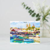 マルタ地中海のパノラマビュー ポストカード (スタンド正面)