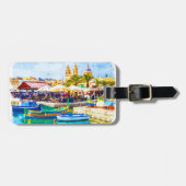 マルタ地中海のパノラマビュー ラゲッジタグ (正面横)