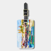 マルタ地中海のパノラマビュー ラゲッジタグ (正面縦)