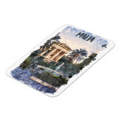 マルタ地中海のヴィンテージ旅行 マグネット (左側)