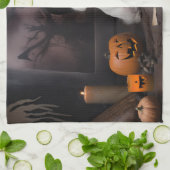 マルタ島のかぼちゃ ハロウィーン スケアリー キッチンタオル (折り畳み)