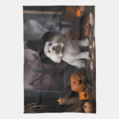 マルタ島のかぼちゃ ハロウィーン スケアリー キッチンタオル (縦)
