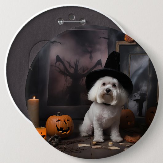 マルタ島のかぼちゃ ハロウィーン スケアリー 缶バッジ (正面&裏面)