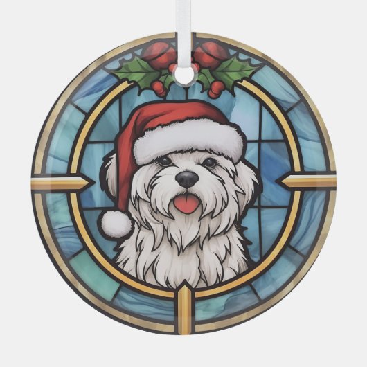 マルタ島のステンドグラス クリスマス ガラスオーナメント (正面)