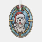 マルタ島のステンドグラス クリスマス ガラスオーナメント (正面左)