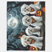 マルタ島のハロウィーンのホラー フリースブランケット (正面)