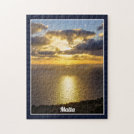 マルタ島の地中海の夕焼け ジグソーパズル