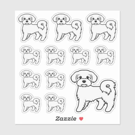 マルタ島の愛らしいキャラクター犬イラスト シール (シート)
