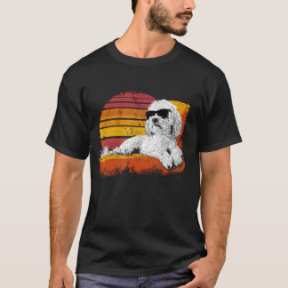 マルタ島出身のパパ 楽しい犬 サングラス ヴィンテージ ファーザーズ Tシャツ