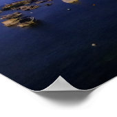 マルタ島 セントポール湾の夜景写真 ポスター (角)