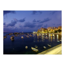 マルタ島 セントポール湾の夜景写真