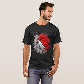 マルタ州旗を持つバスケットボール Tシャツ (正面フル)