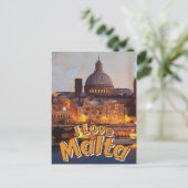 マルタ復古旅行ポスターが大好き ポストカード (スタンド正面)