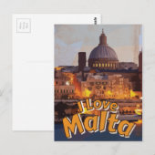 マルタ復古旅行ポスターが大好き ポストカード (正面/裏面)