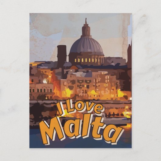 マルタ復古旅行ポスターが大好き ポストカード (正面)