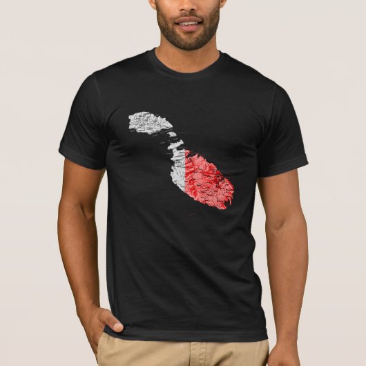 マルタ旗カラーマップTシャツ Tシャツ (正面)
