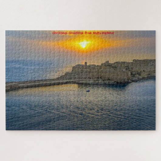 マルタ港の夕日 ジグソーパズル (横)