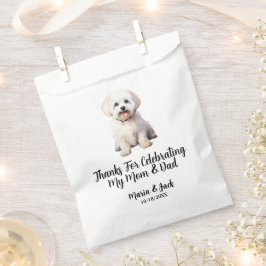 マルタ犬のイラストが入ったウェディングギフトバッグ フェイバーバッグ