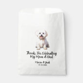マルタ犬のイラストが入ったウェディングギフトバッグ フェイバーバッグ (正面)