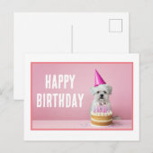 マルタ犬のパーティー帽のポストカード ポストカード (正面/裏面)