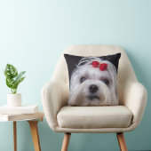マルタ犬の小さく白いトイドッグのクッション クッション (椅子)
