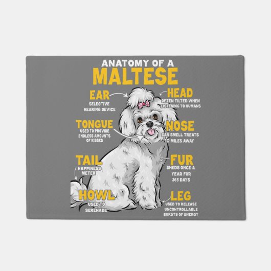 マルタ犬の恋人の解剖学 ドアマット (正面)