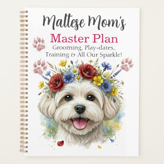 マルタ犬ママのグルーミング&ライフオーガナイザー プランナー手帳 (正面)