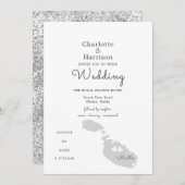 マルタ結婚の目的地招待状 招待状 (正面/裏面)